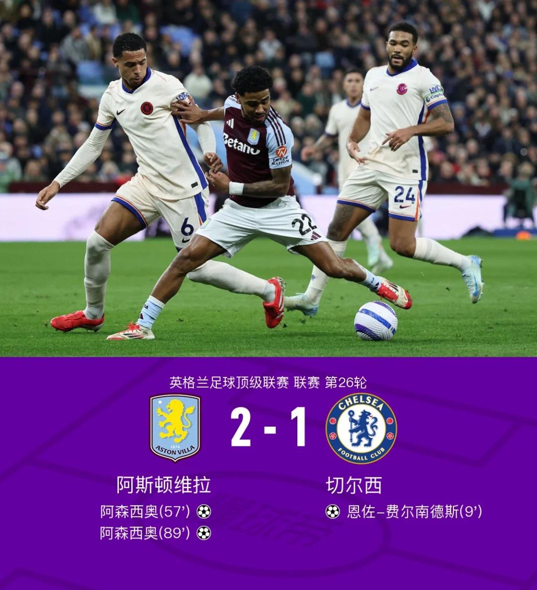 包含切尔西主场不敌阿斯顿维拉，遭遇连败的词条